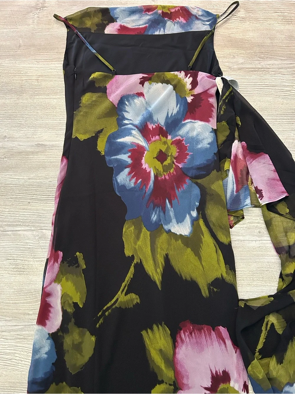NEW! Abercrombie & Fitch One-Shoulder Draped Chiffon Floral Cowl Neck LP